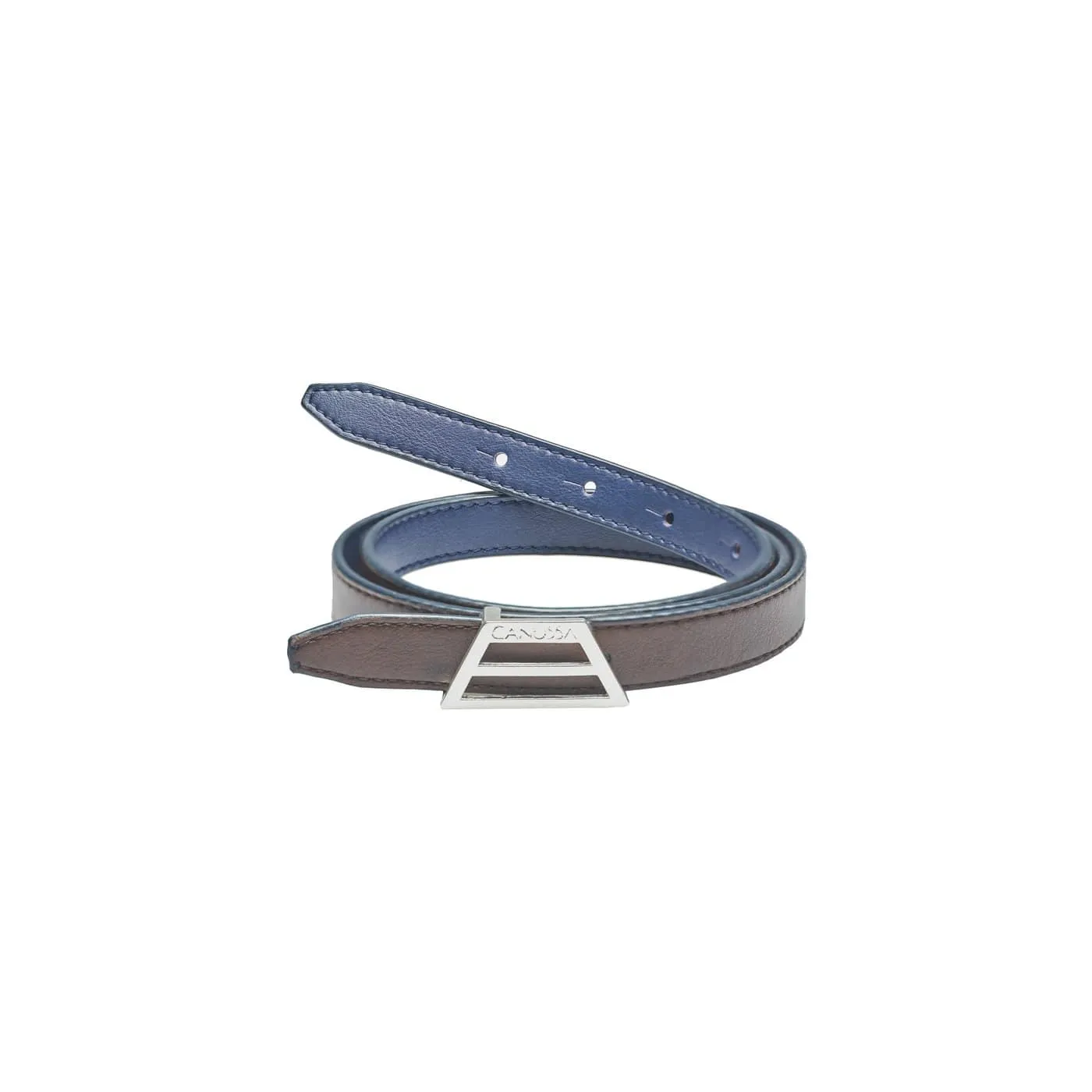 Adapt Reversible Vegan Leather Belt | Blue & Brown