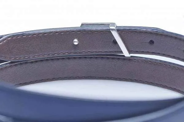 Adapt Reversible Vegan Leather Belt | Blue & Brown