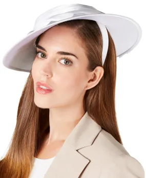 August Hats Women's Draped Satin Hatinator, White, One size