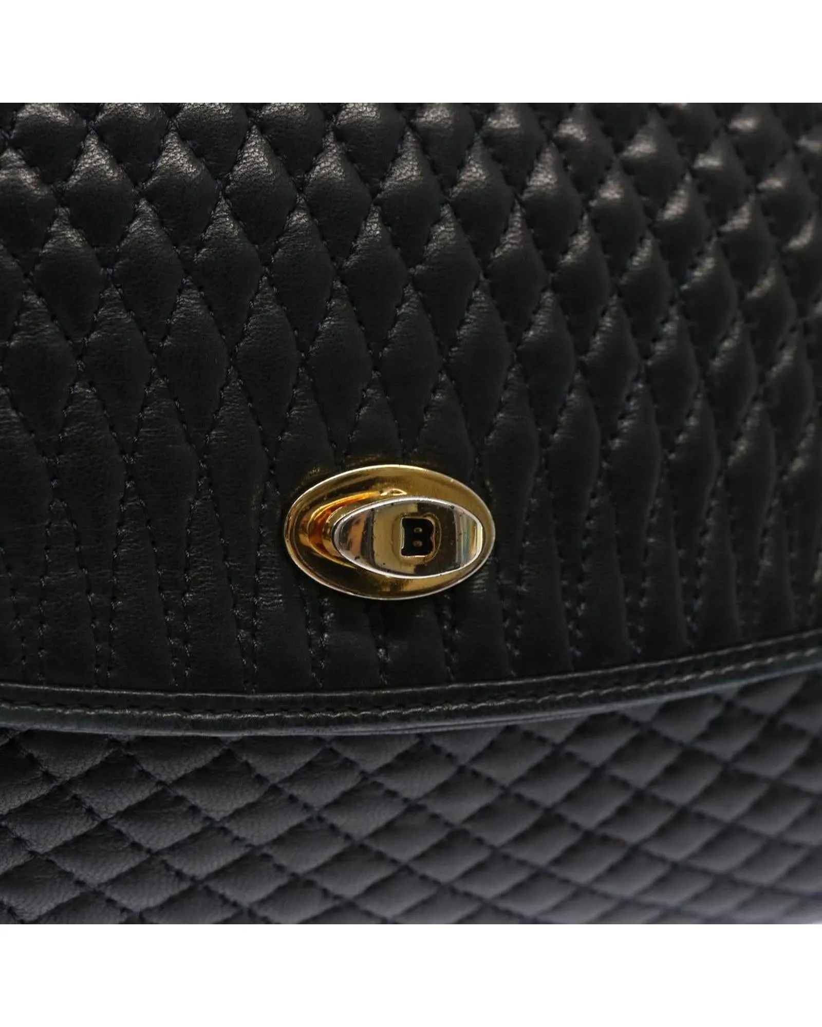 BALLY Womens Black Quilted Leather Shoulder Bag