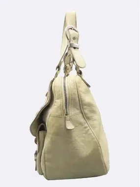 beige shoulder bag