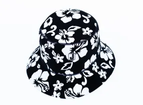 Black Hibiscus Bucket Hat