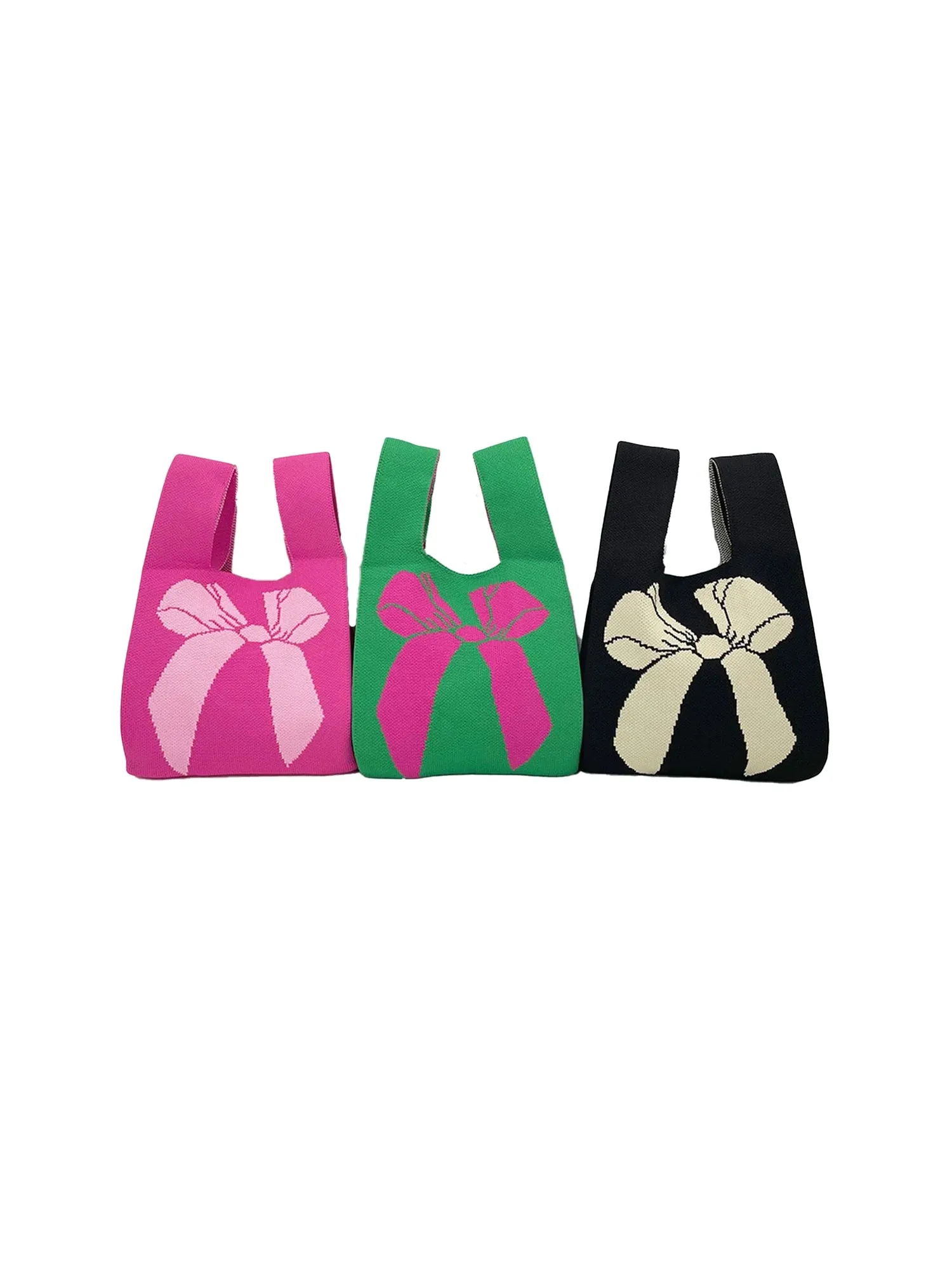 Bow Knit Mini Wristlet Tote