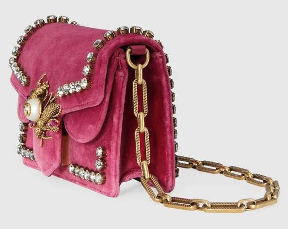 Broadway Velvet Mini Bag, Pink