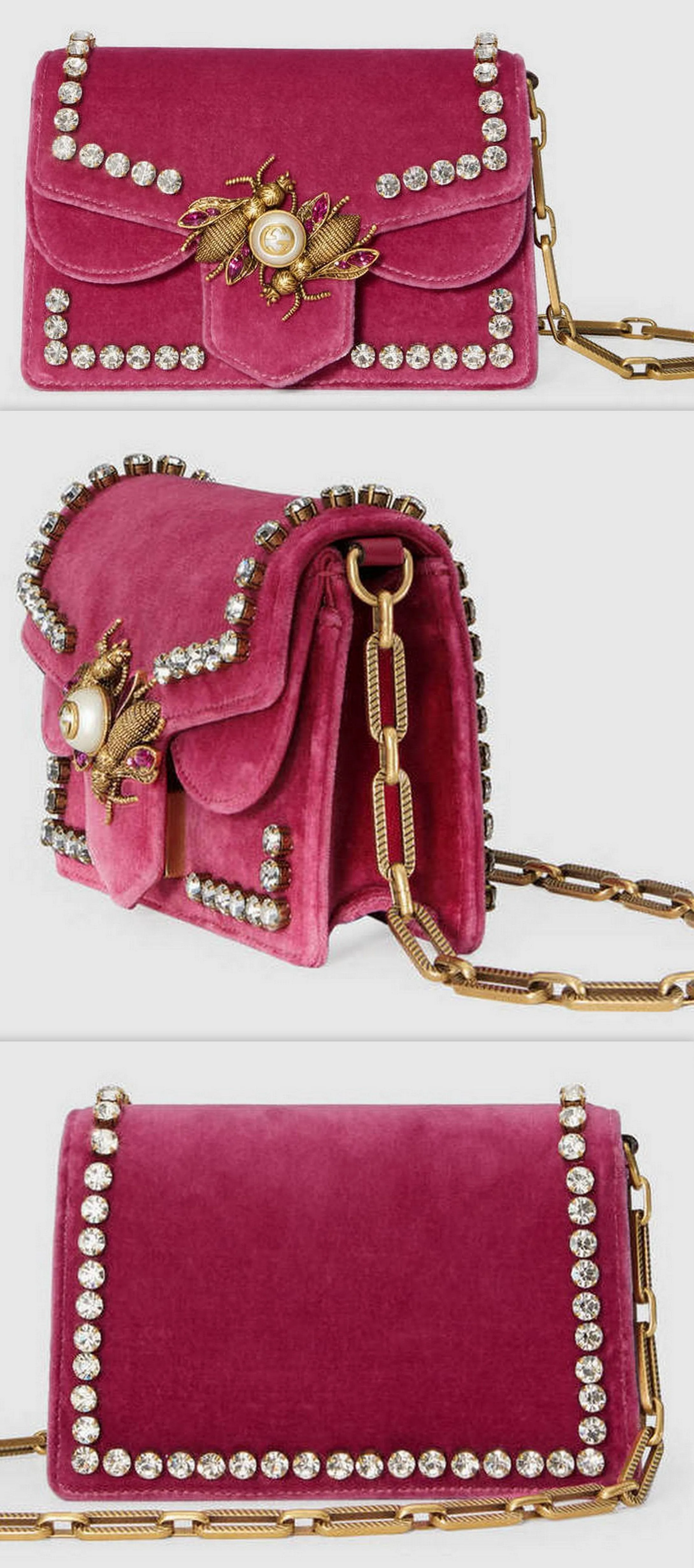 Broadway Velvet Mini Bag, Pink