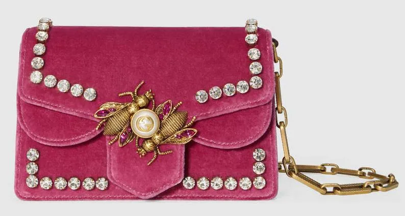 Broadway Velvet Mini Bag, Pink