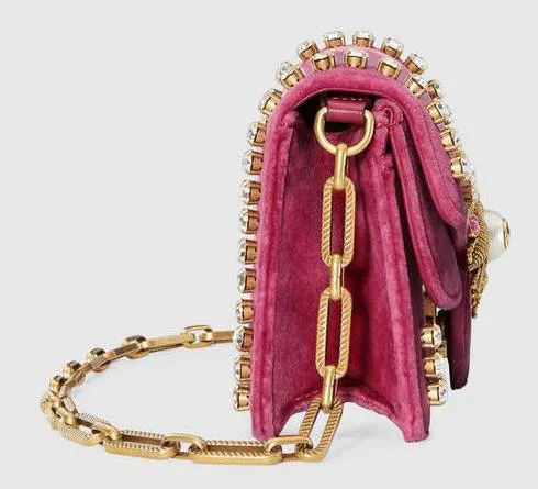 Broadway Velvet Mini Bag, Pink