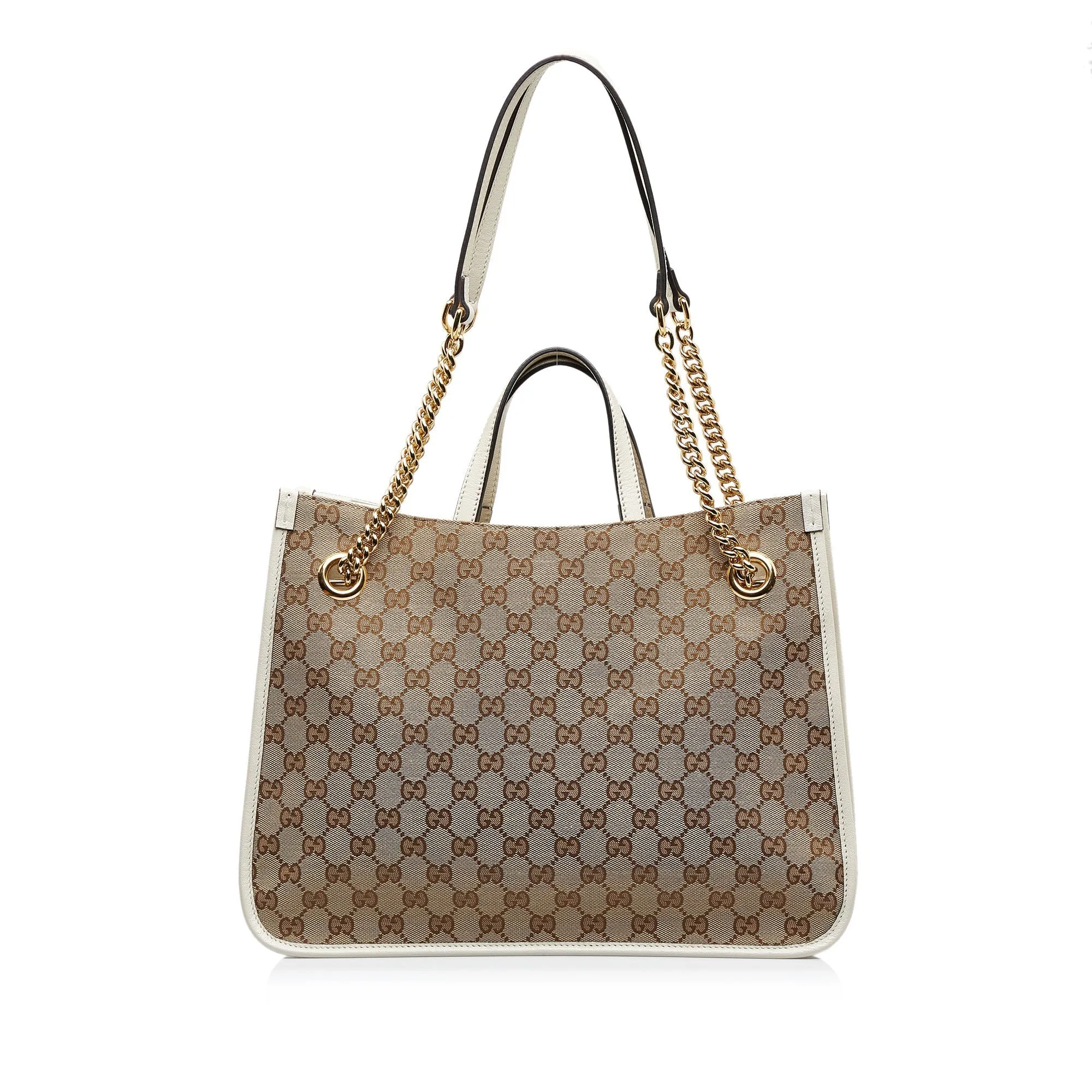 Brown Gucci Medium GG Canvas Horsebit 1955 Tote Satchel