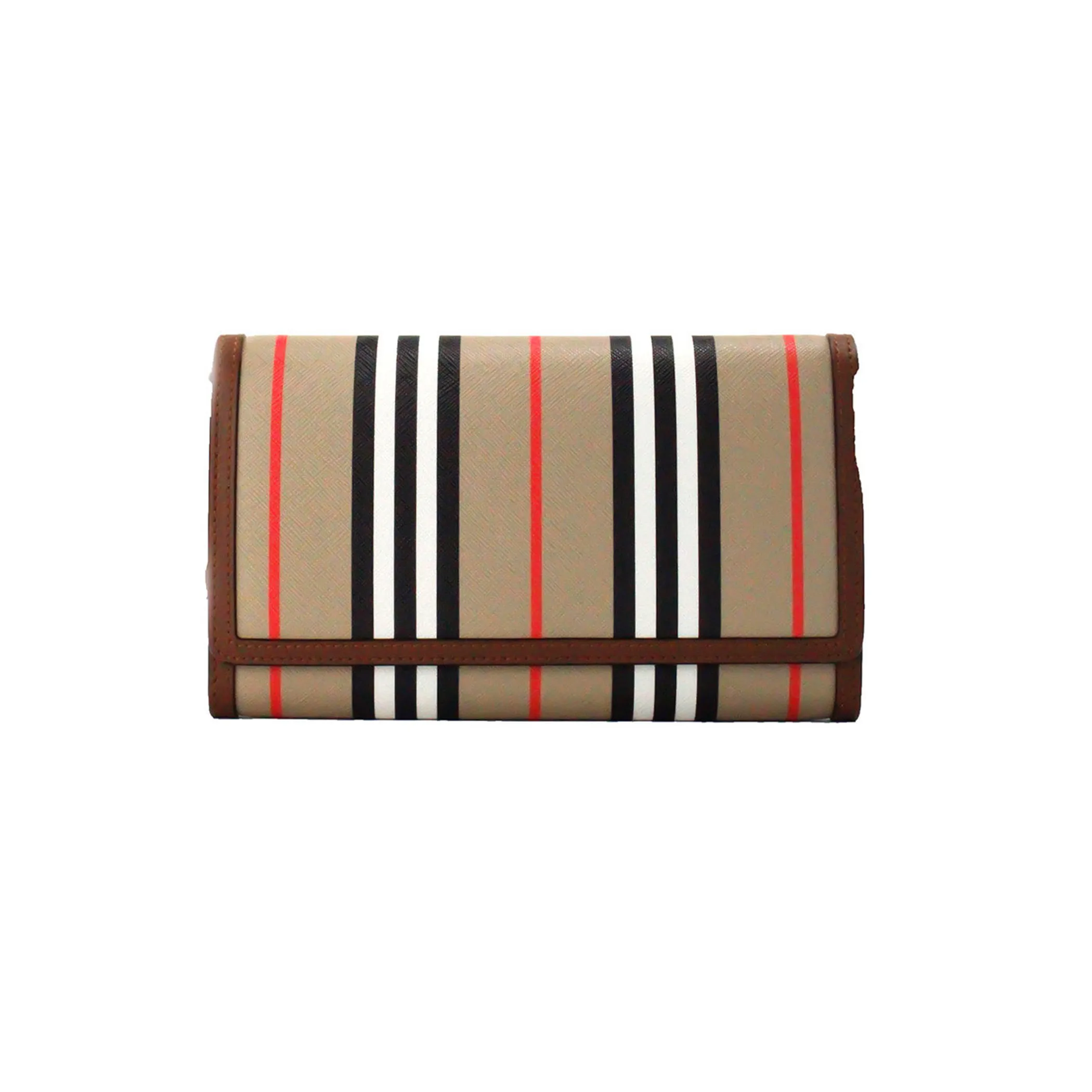 Burberry Hannah Icon Stripe Archive Tan Wallet Crossbody Bag