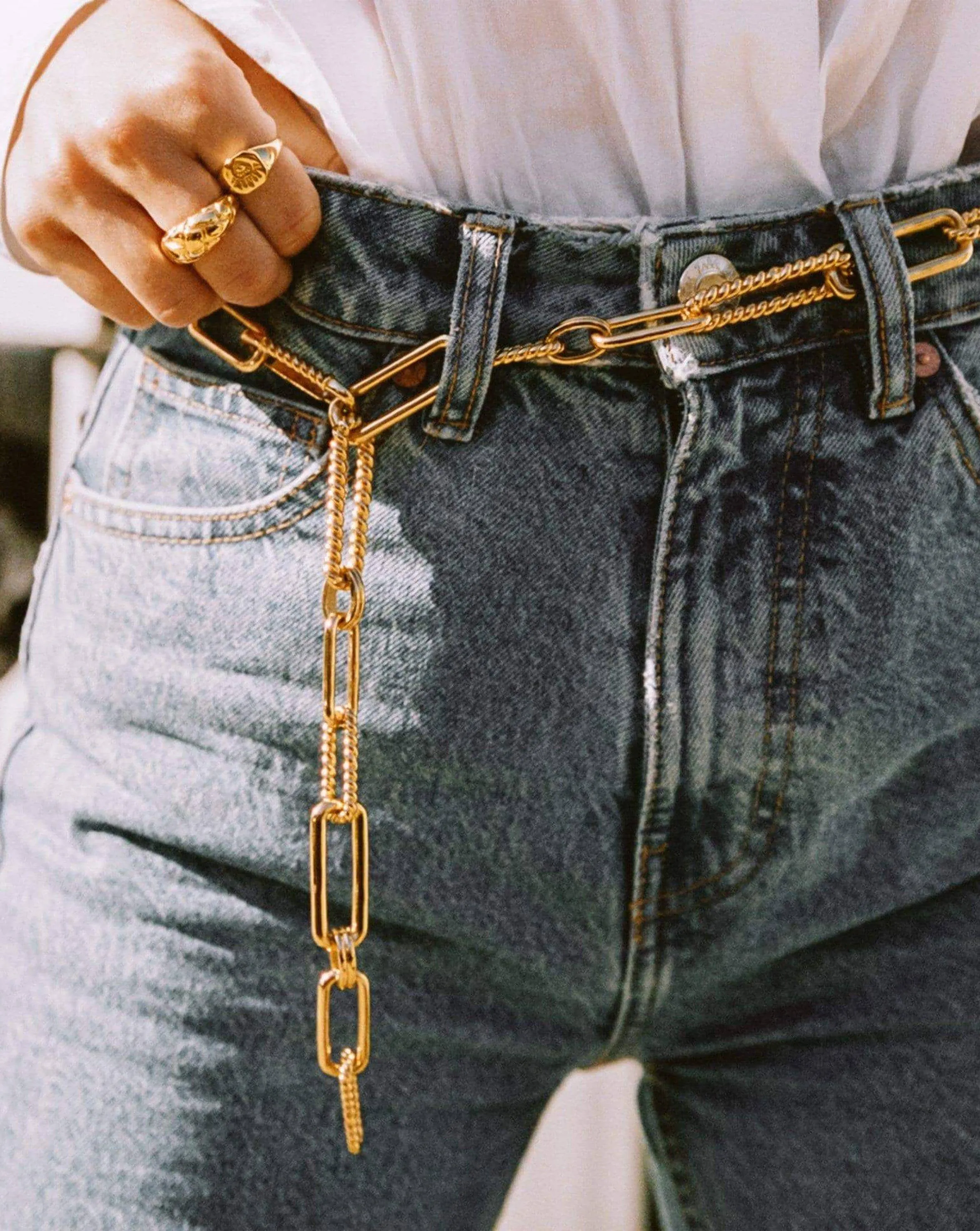 Chunky Radial Chain Belt | 18ct Gold Plated