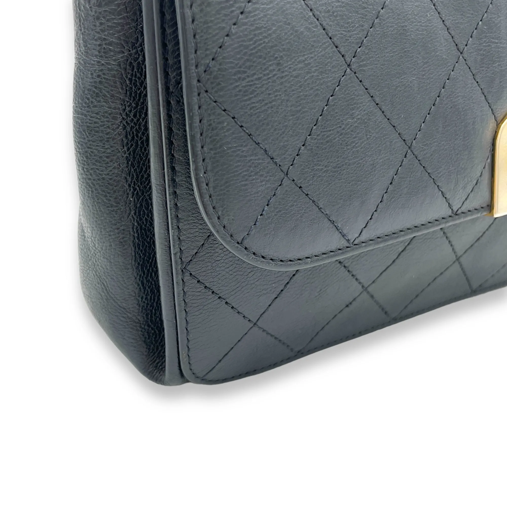 Classic Crossbody Bag Black in Calfskin, Gold hardware