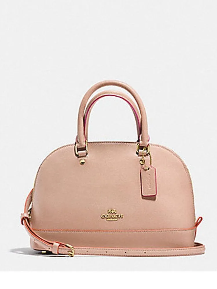 Coach Mini Sierra Satchel In Crossgrain Leather With Multi Edgepaint Nude Pink Multi F13310