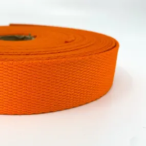 Cotton Webbing - Orange - 30mm