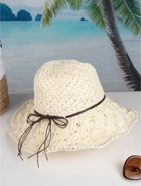 Cream Weaved Sunhat