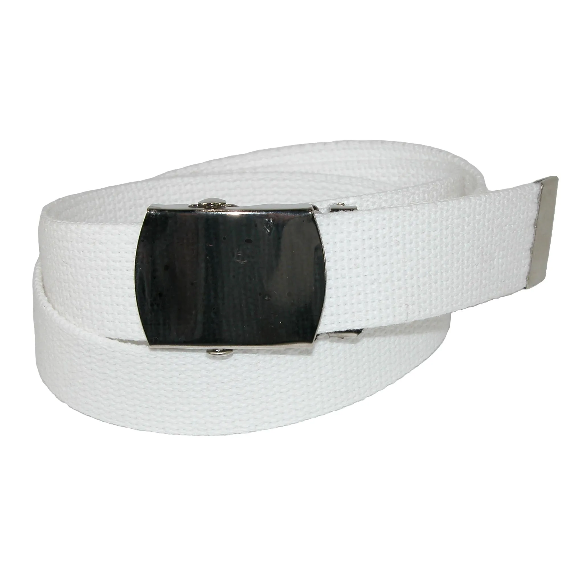 CTM® Big & Tall Cotton Belt with Nickel Finish Buckle (Pack of 3)