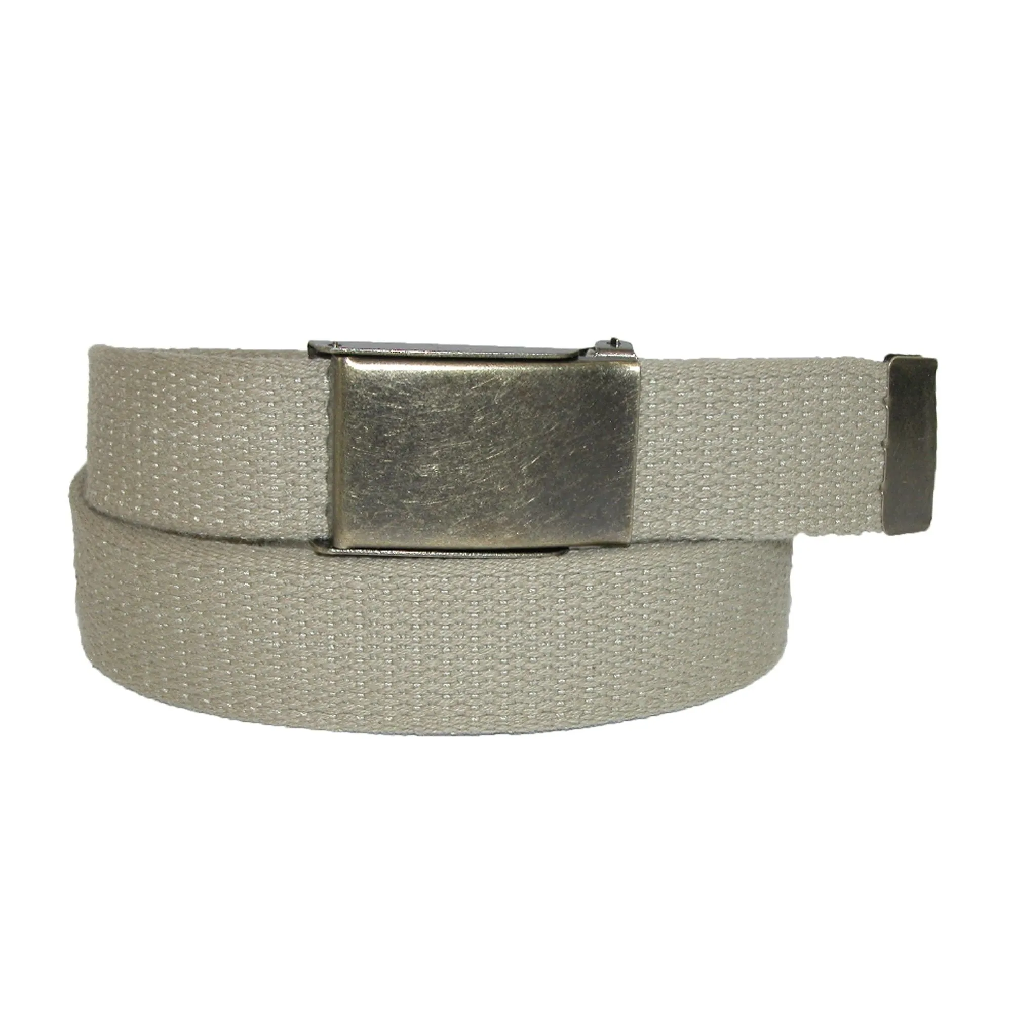 CTM® Men's Fabric Belt with Brass Flip Top Buckle