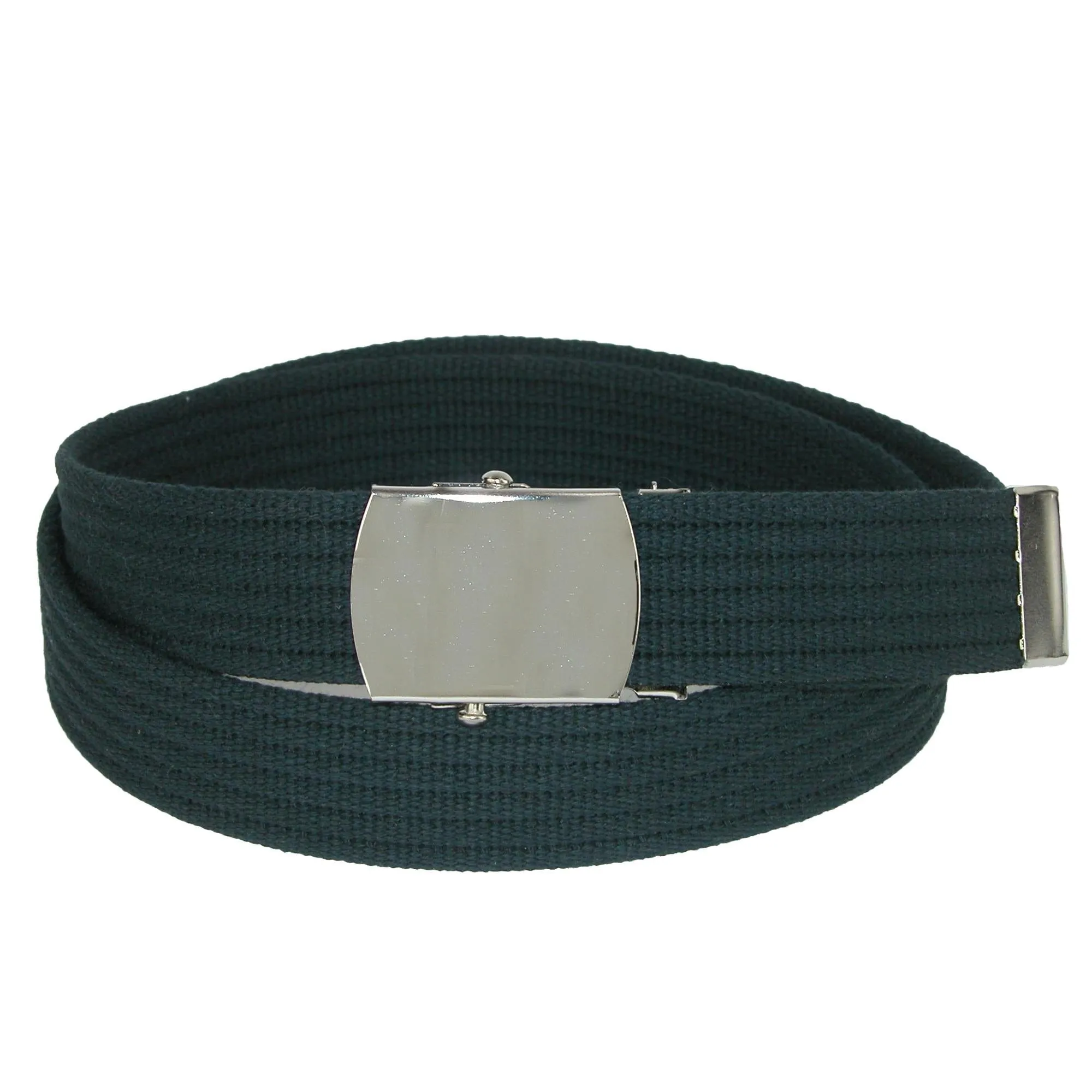 CTM® Ribbed Fabric Belt with Nickel Buckle