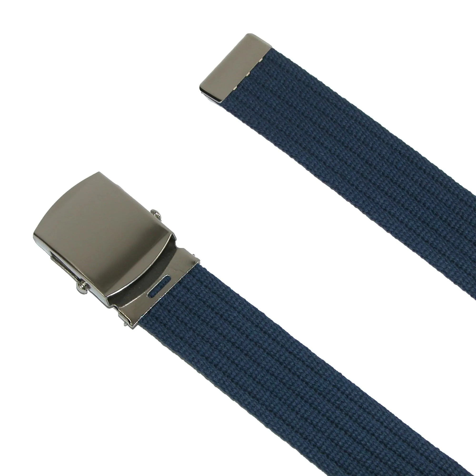 CTM® Ribbed Fabric Belt with Nickel Buckle