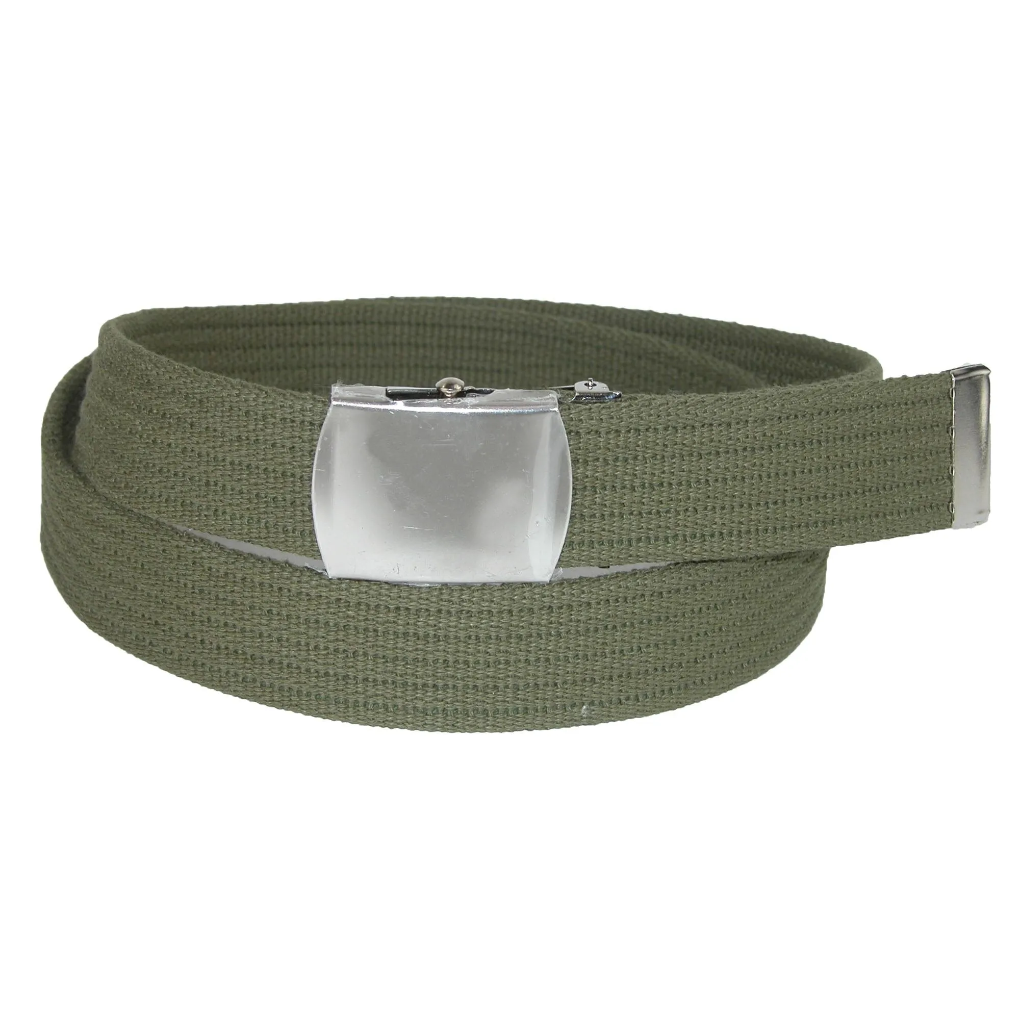 CTM® Ribbed Fabric Belt with Nickel Buckle