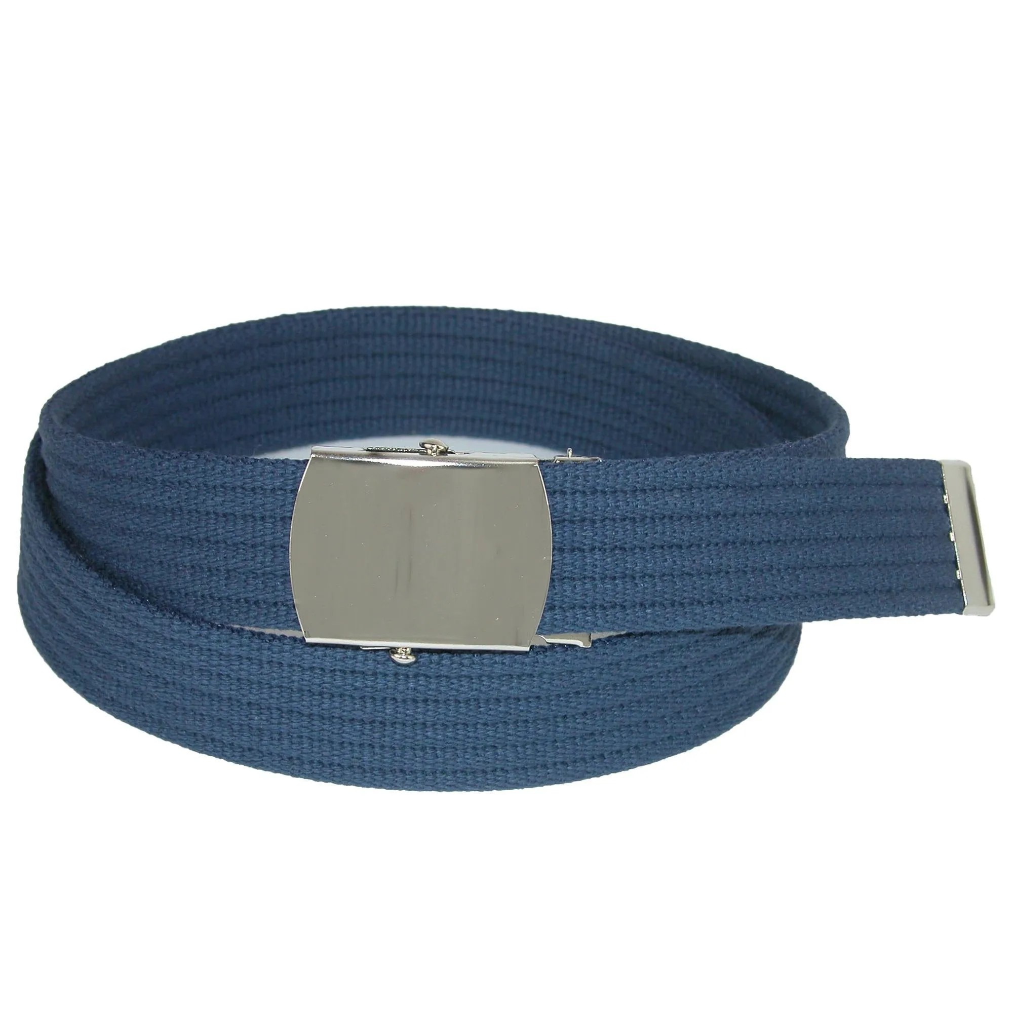 CTM® Ribbed Fabric Belt with Nickel Buckle