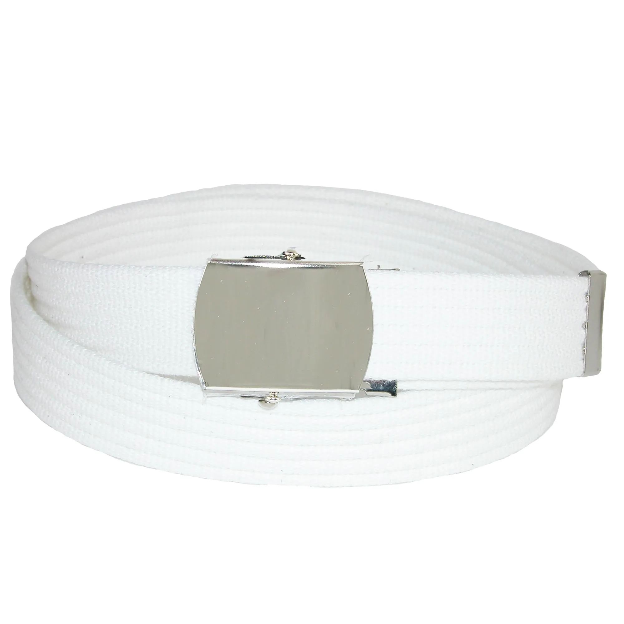 CTM® Ribbed Fabric Belt with Nickel Buckle