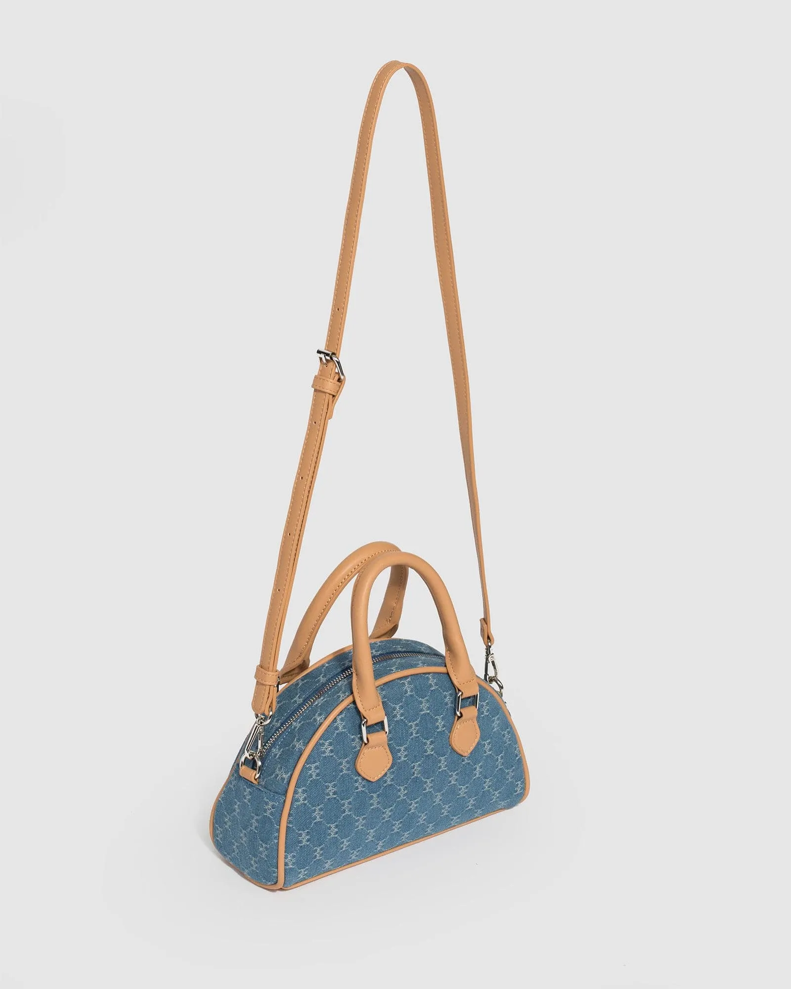 Denim Blue Mercedes Bowler Bag