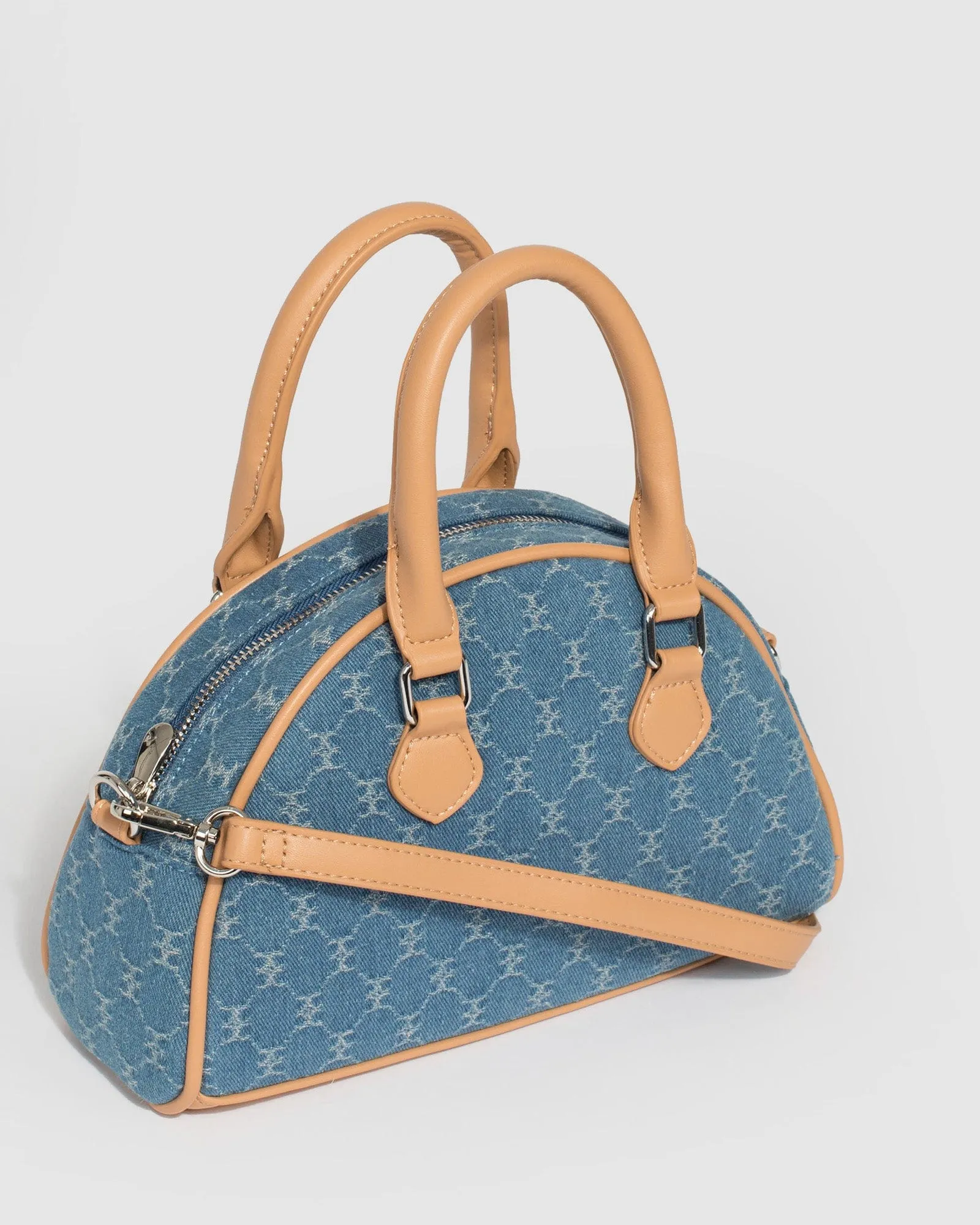 Denim Blue Mercedes Bowler Bag