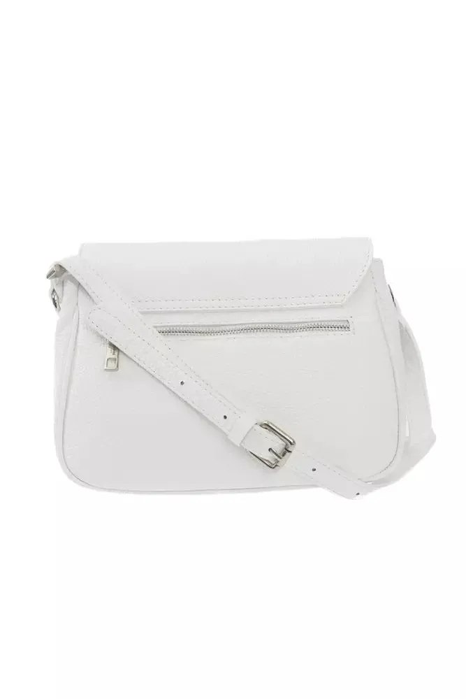 Elegant White Leather Shoulder Bag