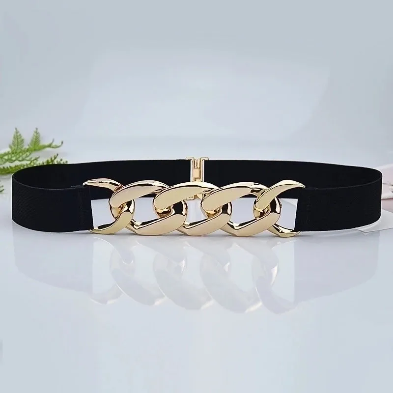 Fashion Solid Color Metal Chain Belt