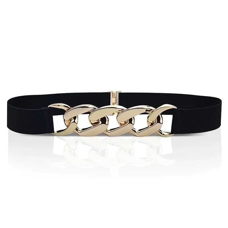 Fashion Solid Color Metal Chain Belt