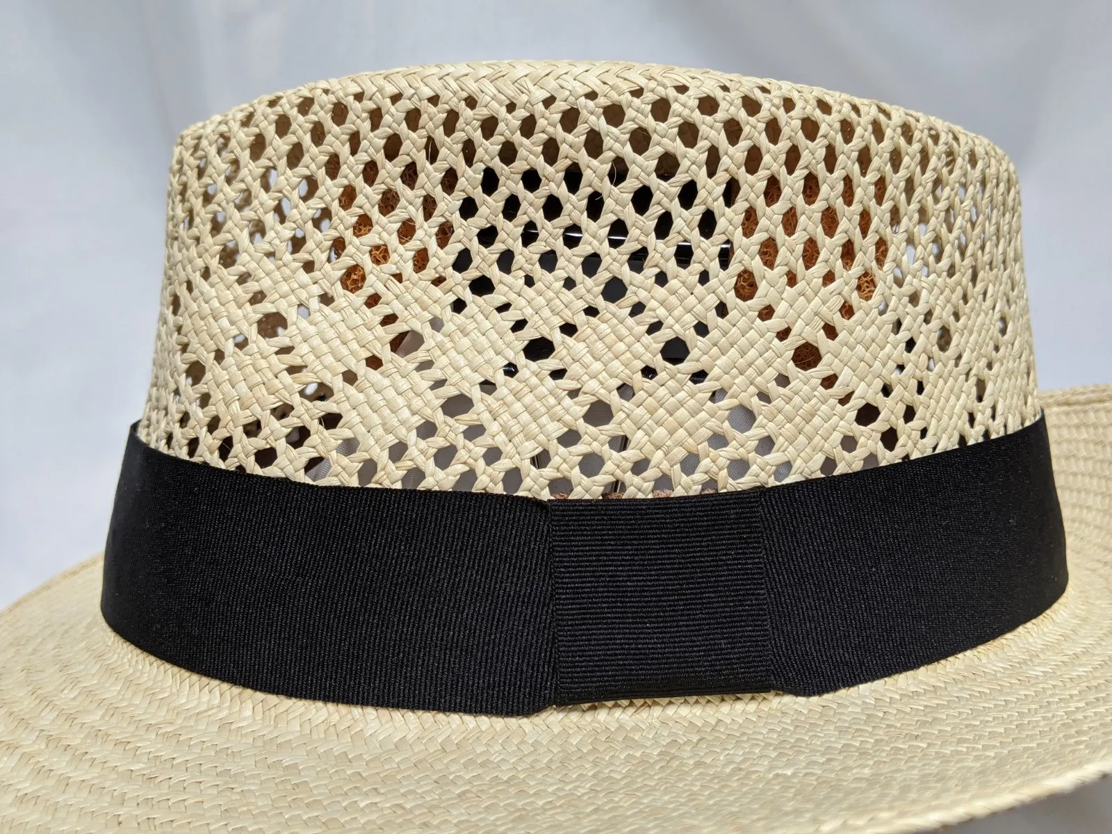 Fedora 7 1/4 - Natural (Montecristi Panama) #20-193 Open Weave