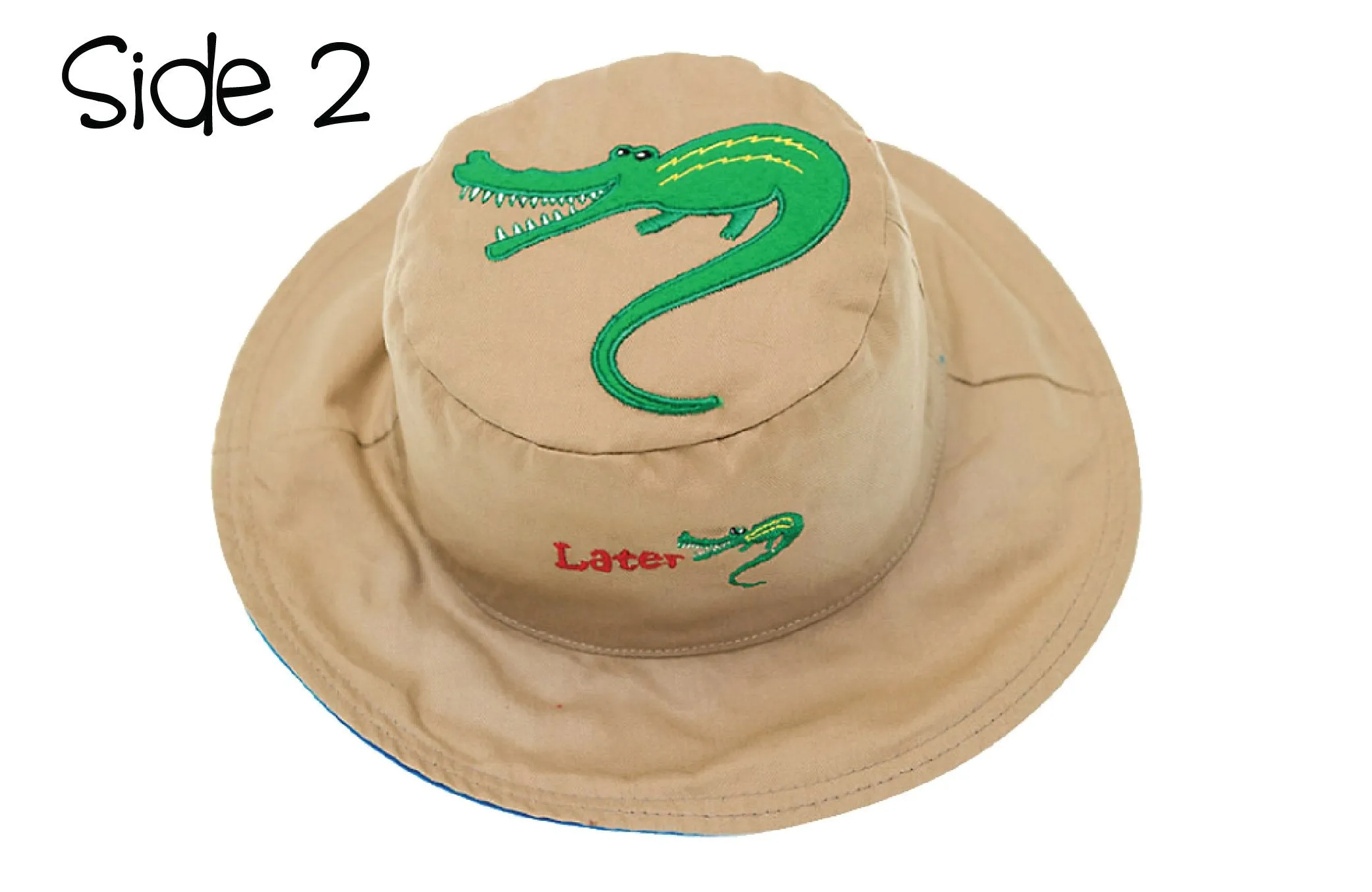 FlapJackKids - Reversible Kids' Sun Hat - Shark / Alligator