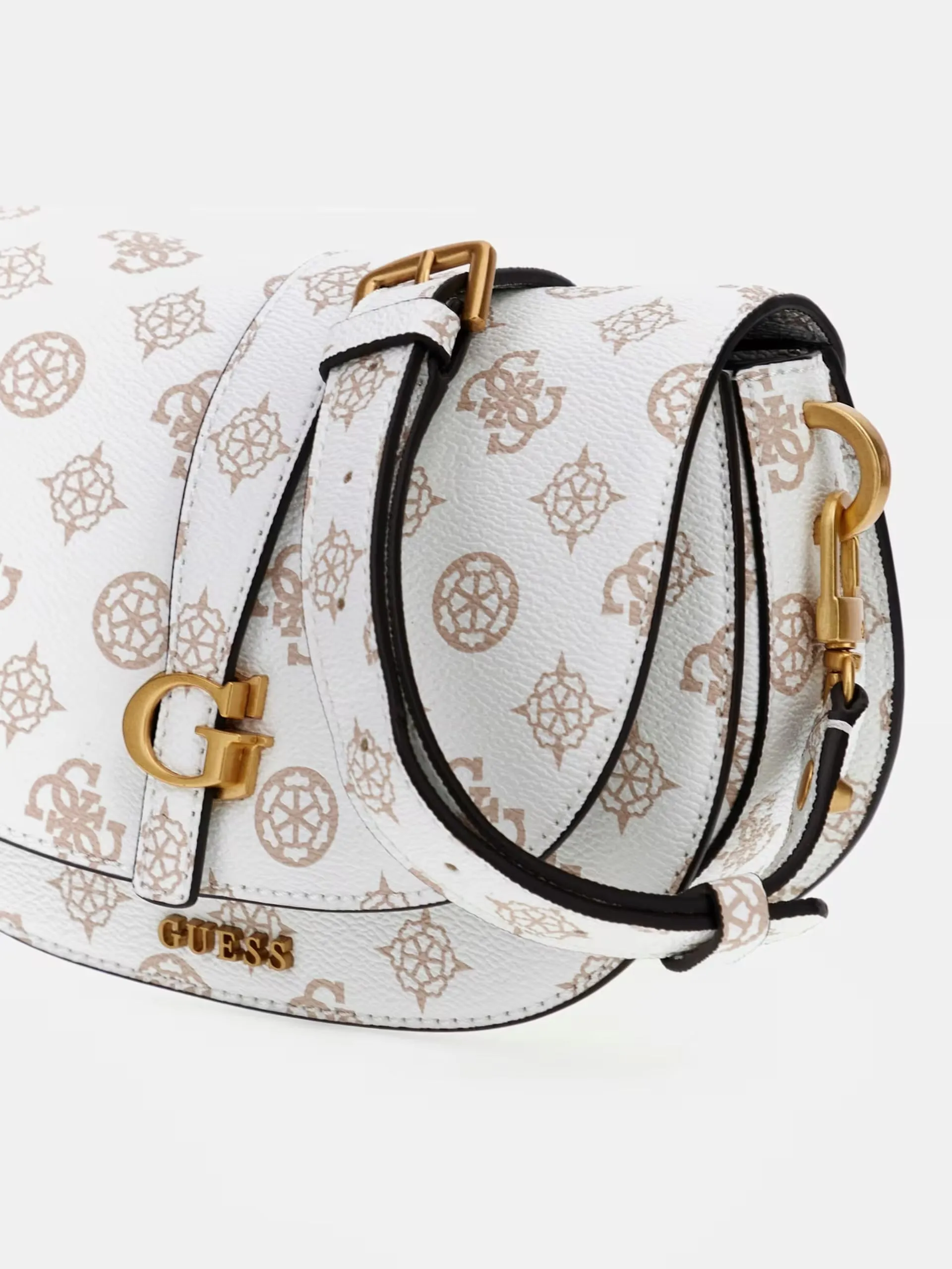 Guess Kuba Compartment Mini Satchel - White Logo