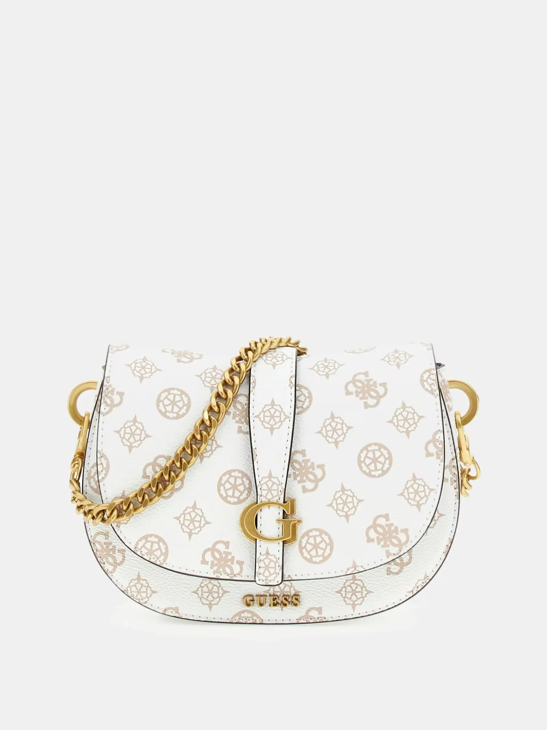 Guess Kuba Compartment Mini Satchel - White Logo