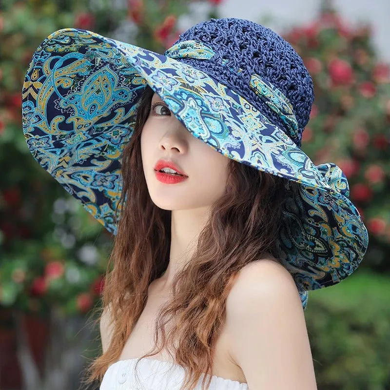 Handmade Floral Weaved Wide Brim Summer Essential Hats