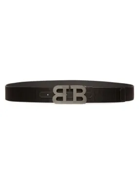 Iconic Bally Logo Embossed Fabric Belt, Black