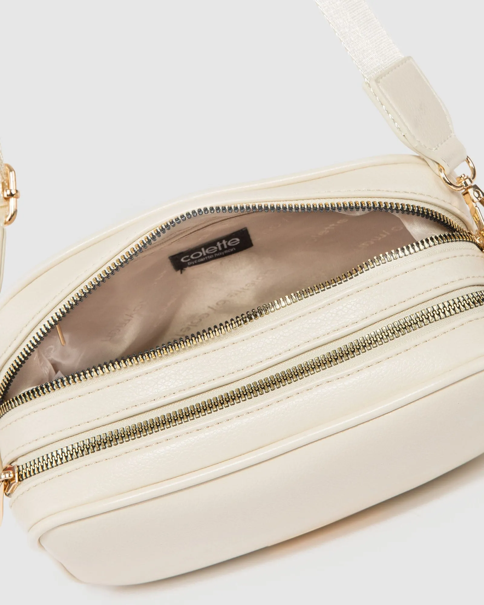 Ivory Selina Webbing Strap Crossbody Bag