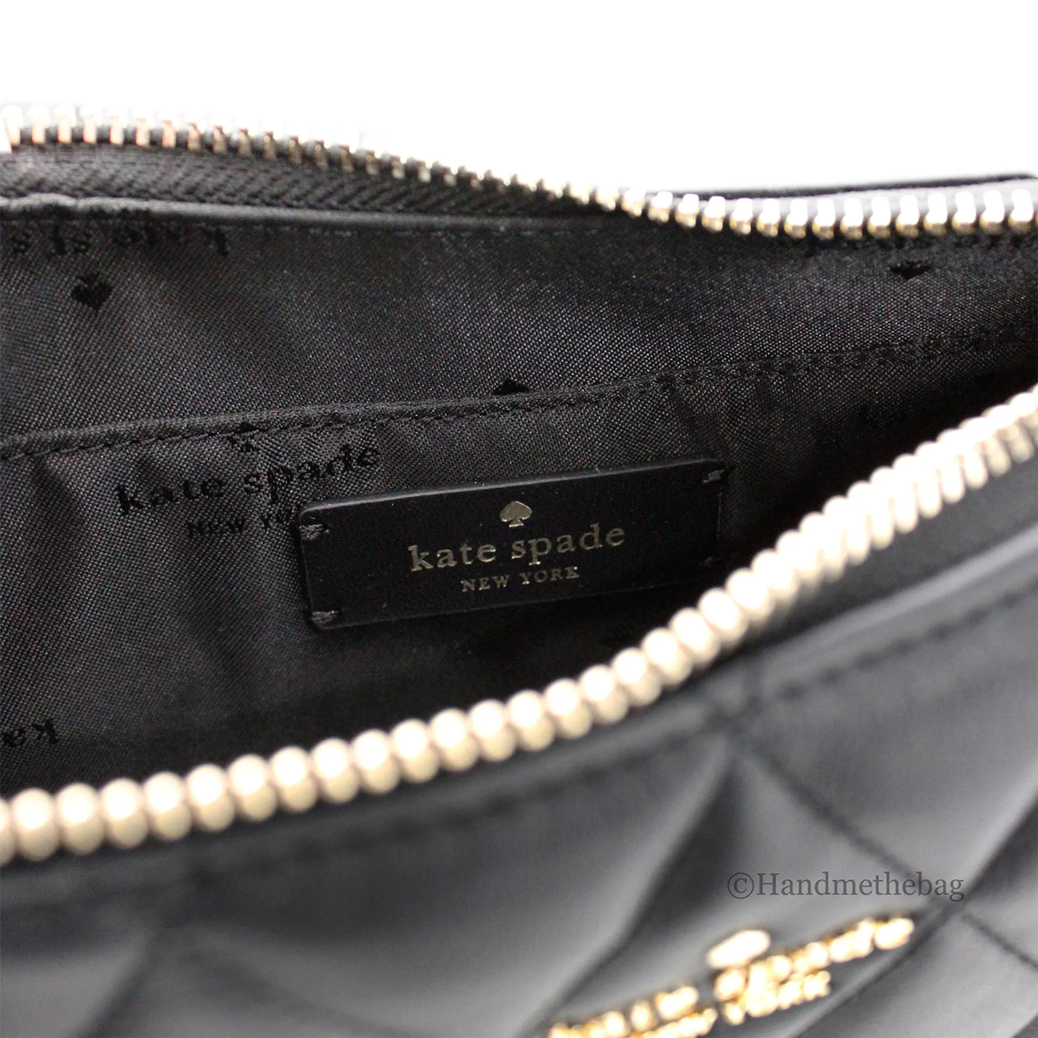 Kate Spade Carey Black Quilted Zip Top Crossbody Bag