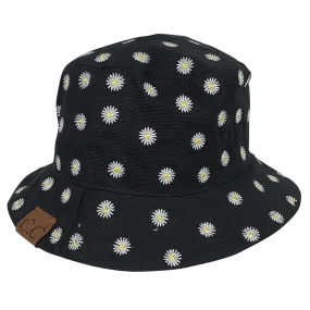 KB-005 C.C Daisy Rain Bucket Hat Black