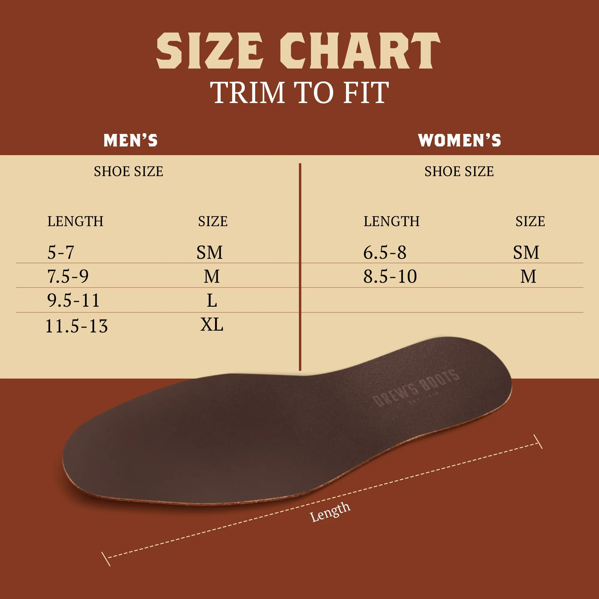 Leather insole - trim to fit