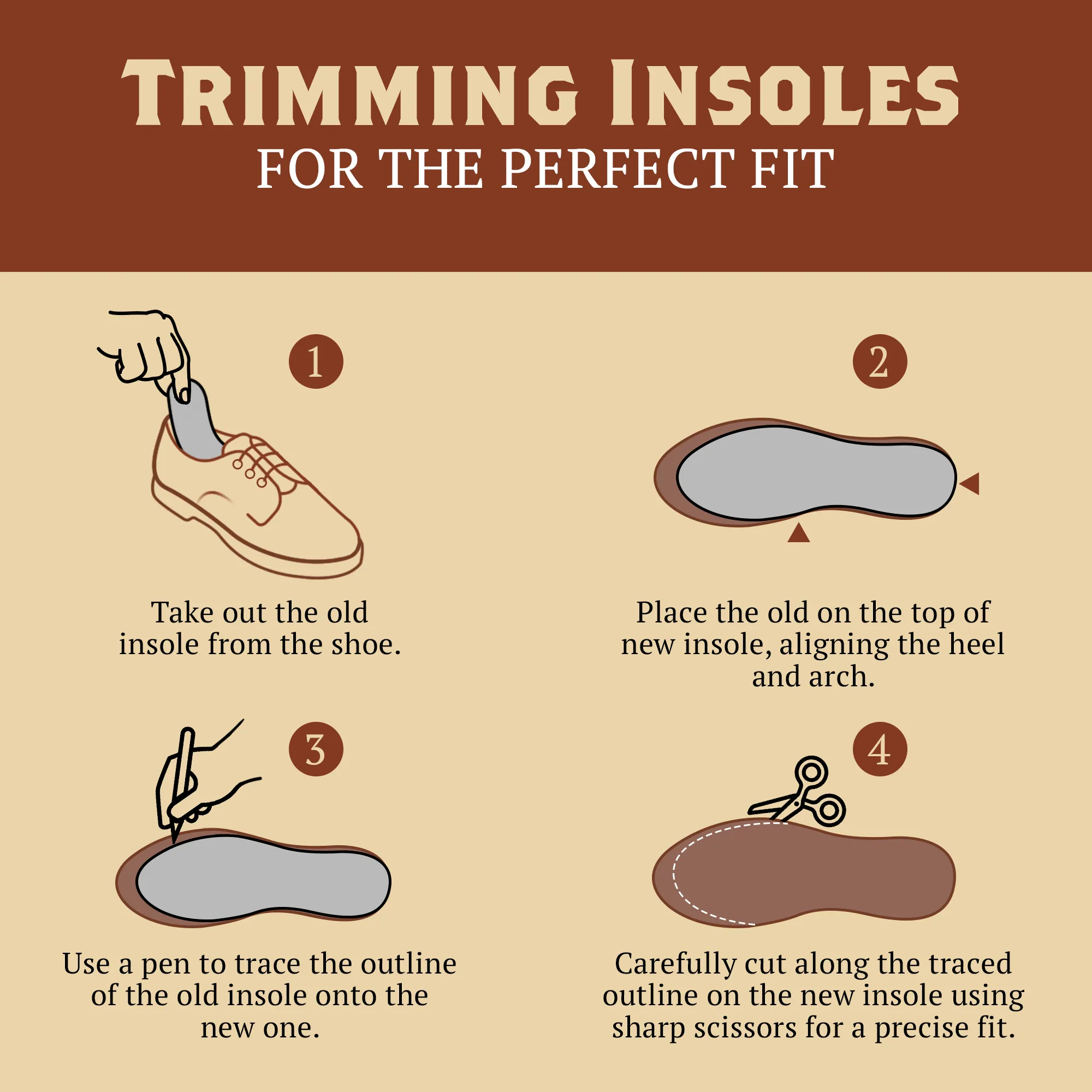 Leather insole - trim to fit