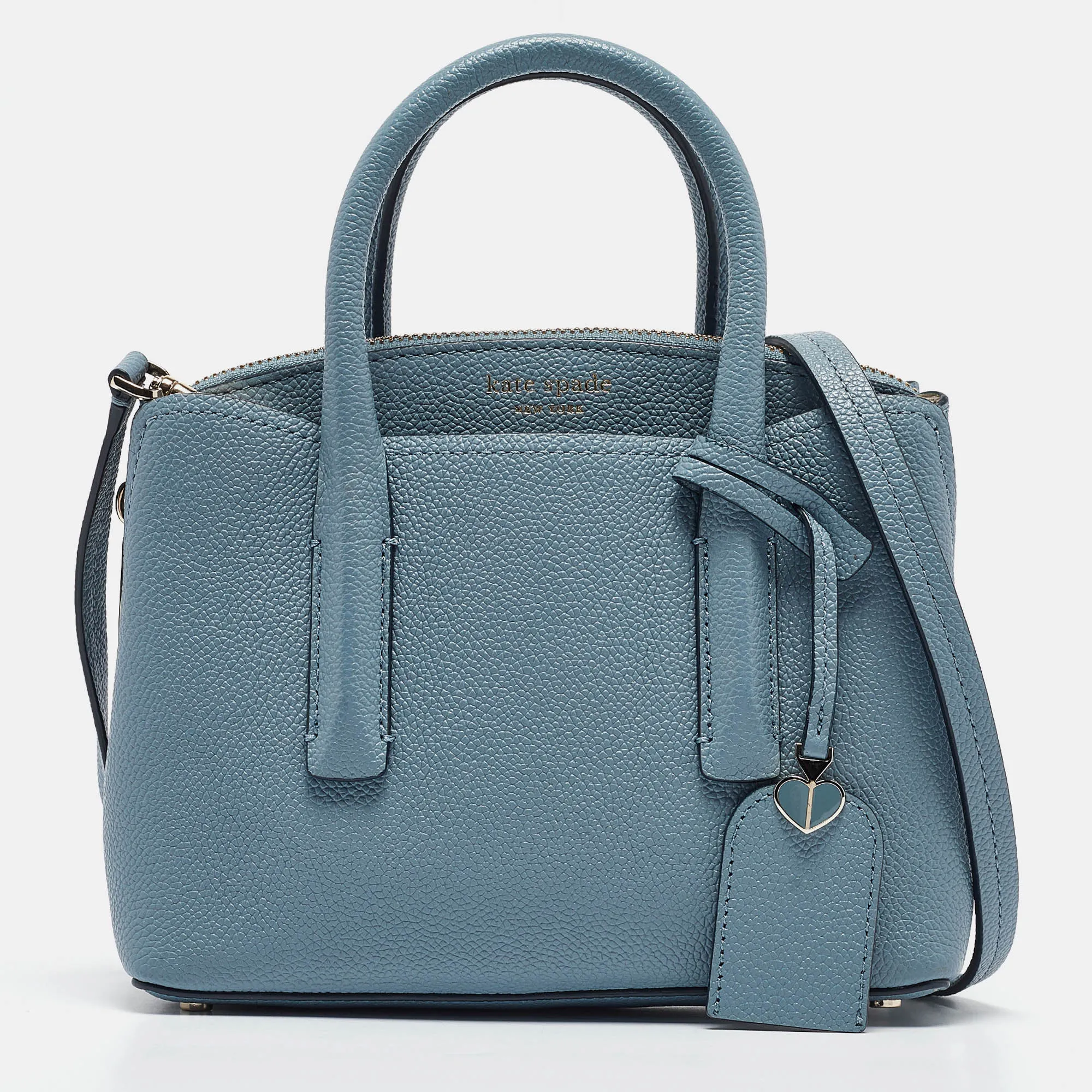 Light Blue Leather Margaux Mini Satchel