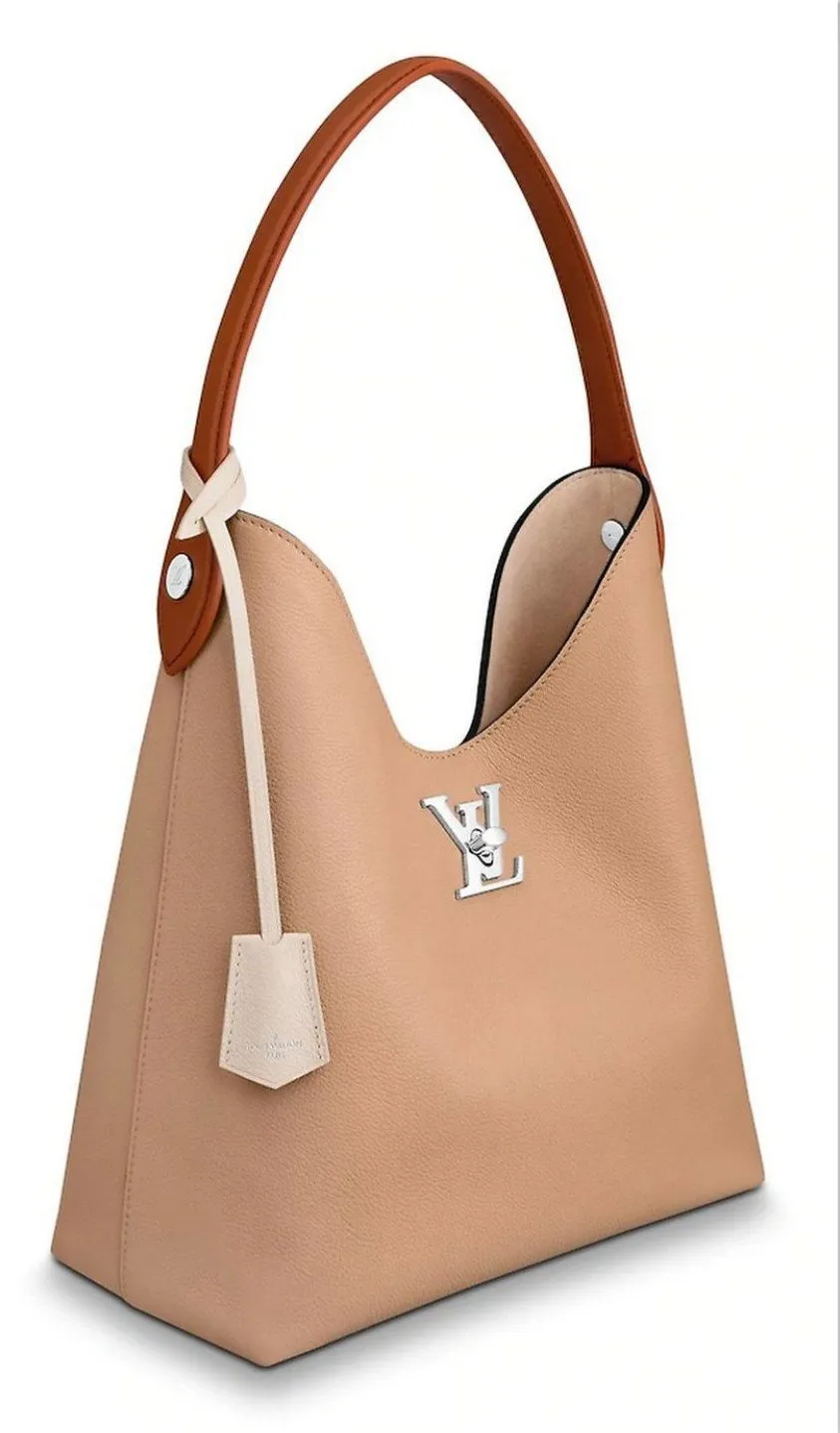 Lockme Hobo Handbag - Beige or Black