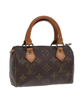 Monogram Mini Speedy Hand Bag in Canvas with Signs of Wear