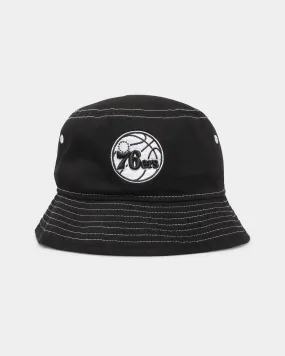 New Era Philadelphia 76ers 'Black/White Contrast' Bucket Hat Black