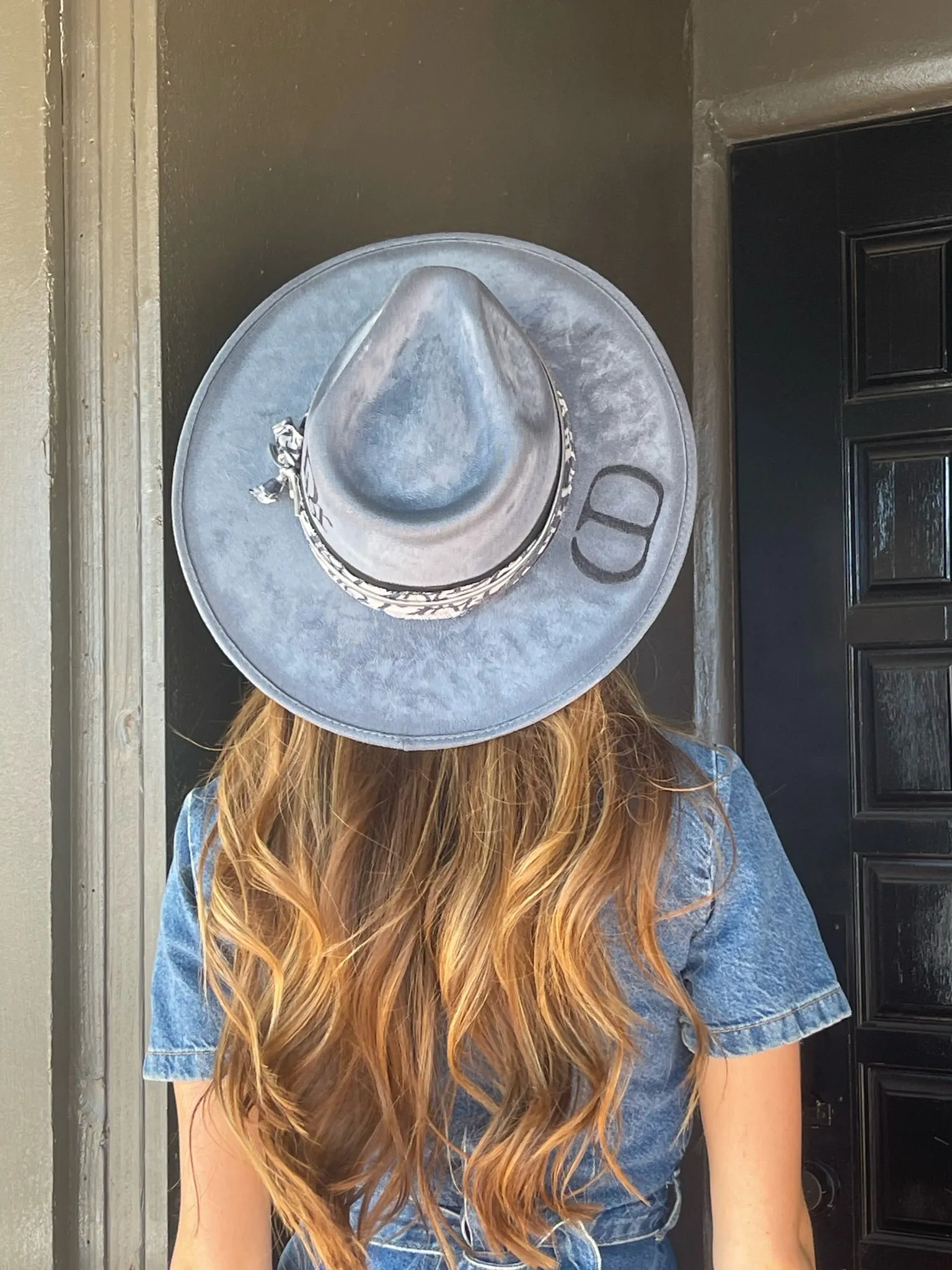 NEW!! GB ORIGINAL: The Luxe Banded Suede Hat in Denim Blue