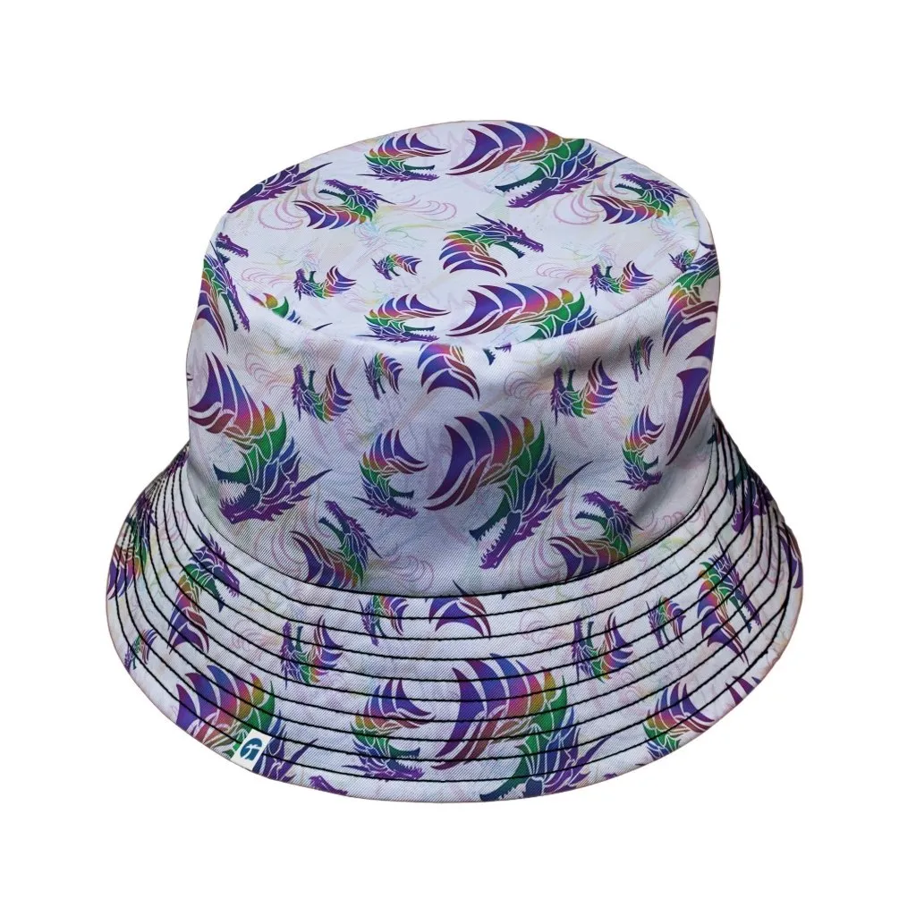 Rainbow Dragons and Unicorns Bucket Hat