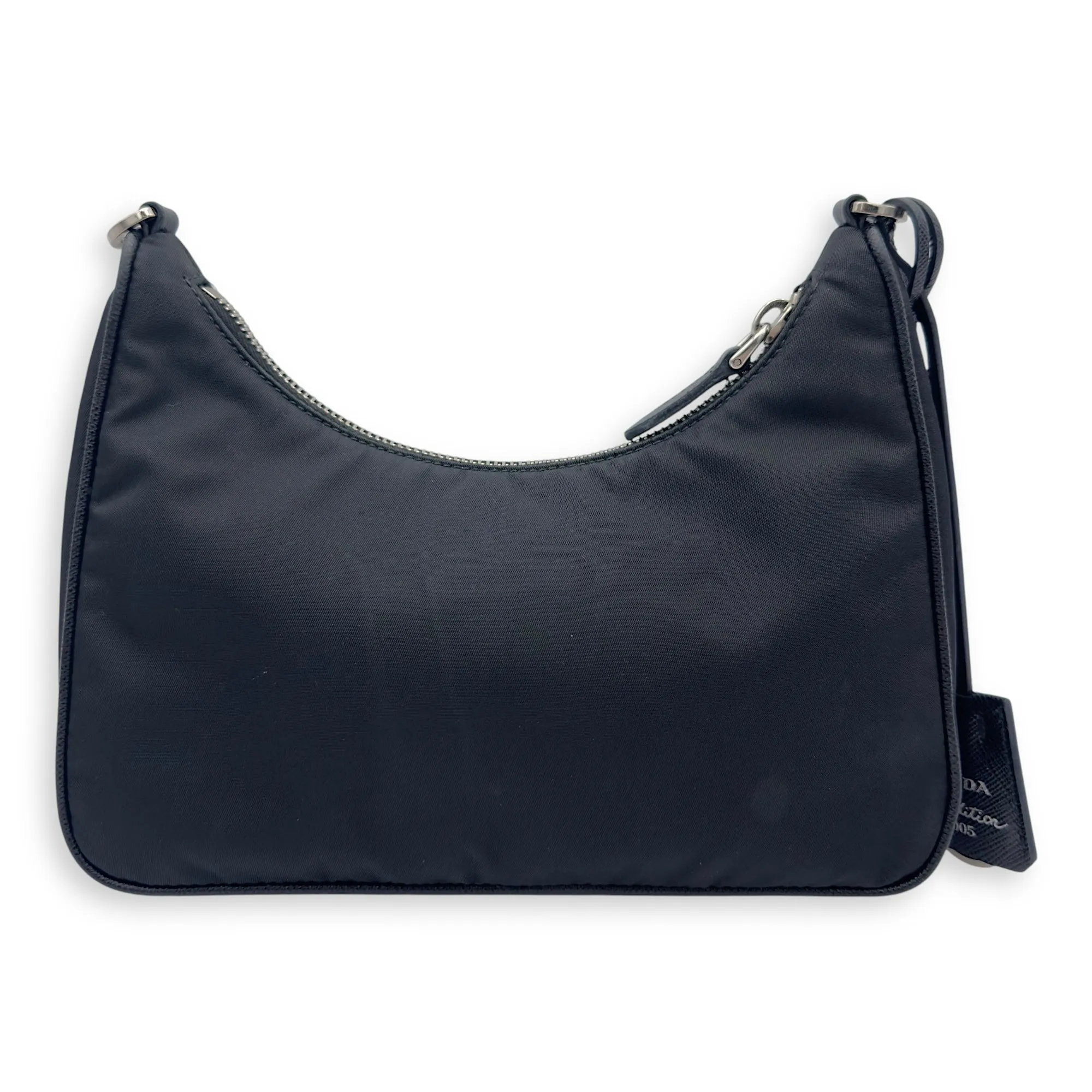 Re-Edition Crossbody Bag Black in Re-Nylon, Silver hardware