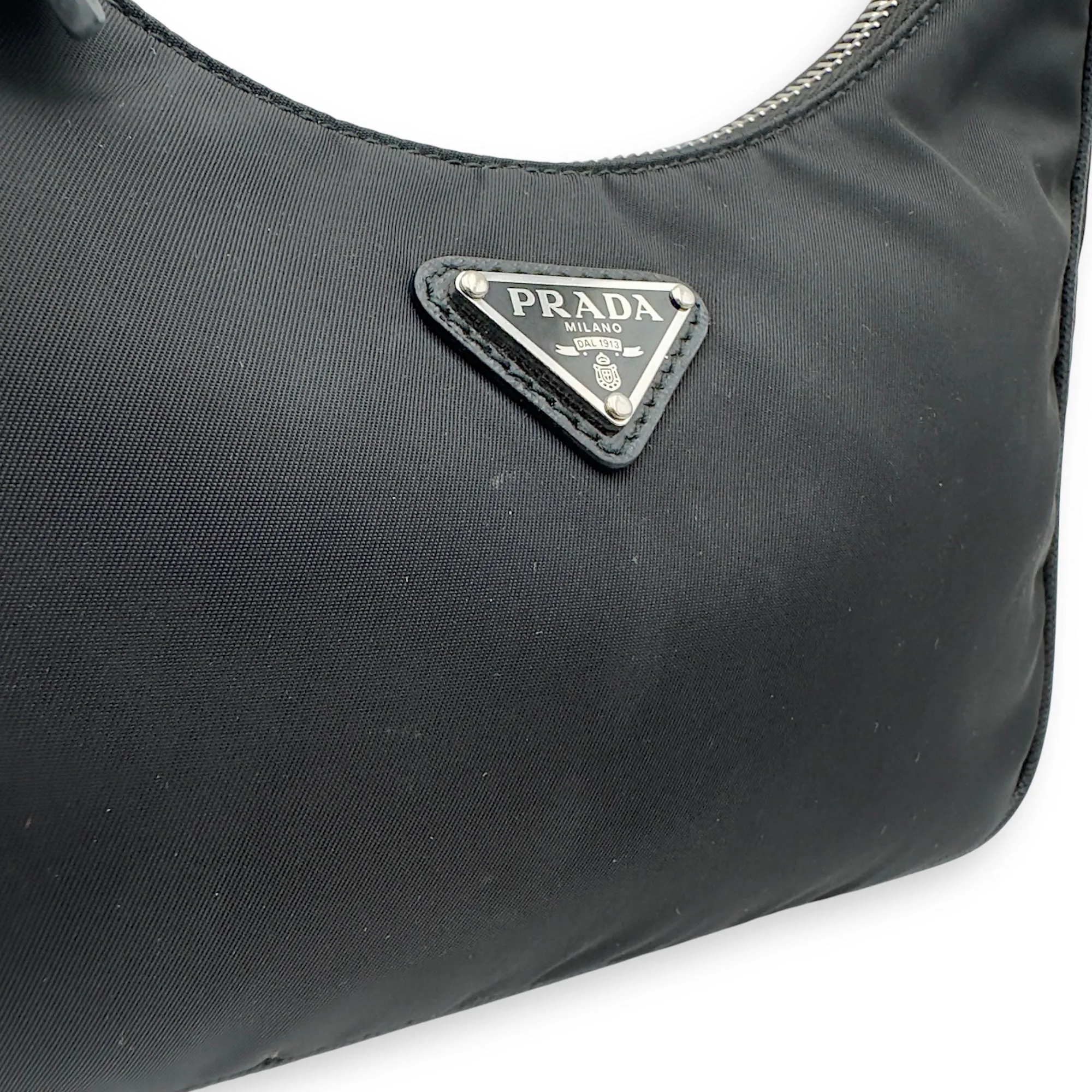 Re-Edition Crossbody Bag Black in Re-Nylon, Silver hardware