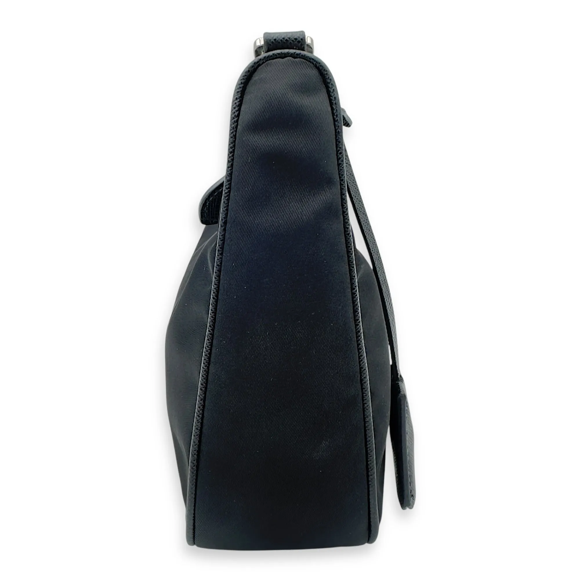 Re-Edition Crossbody Bag Black in Re-Nylon, Silver hardware